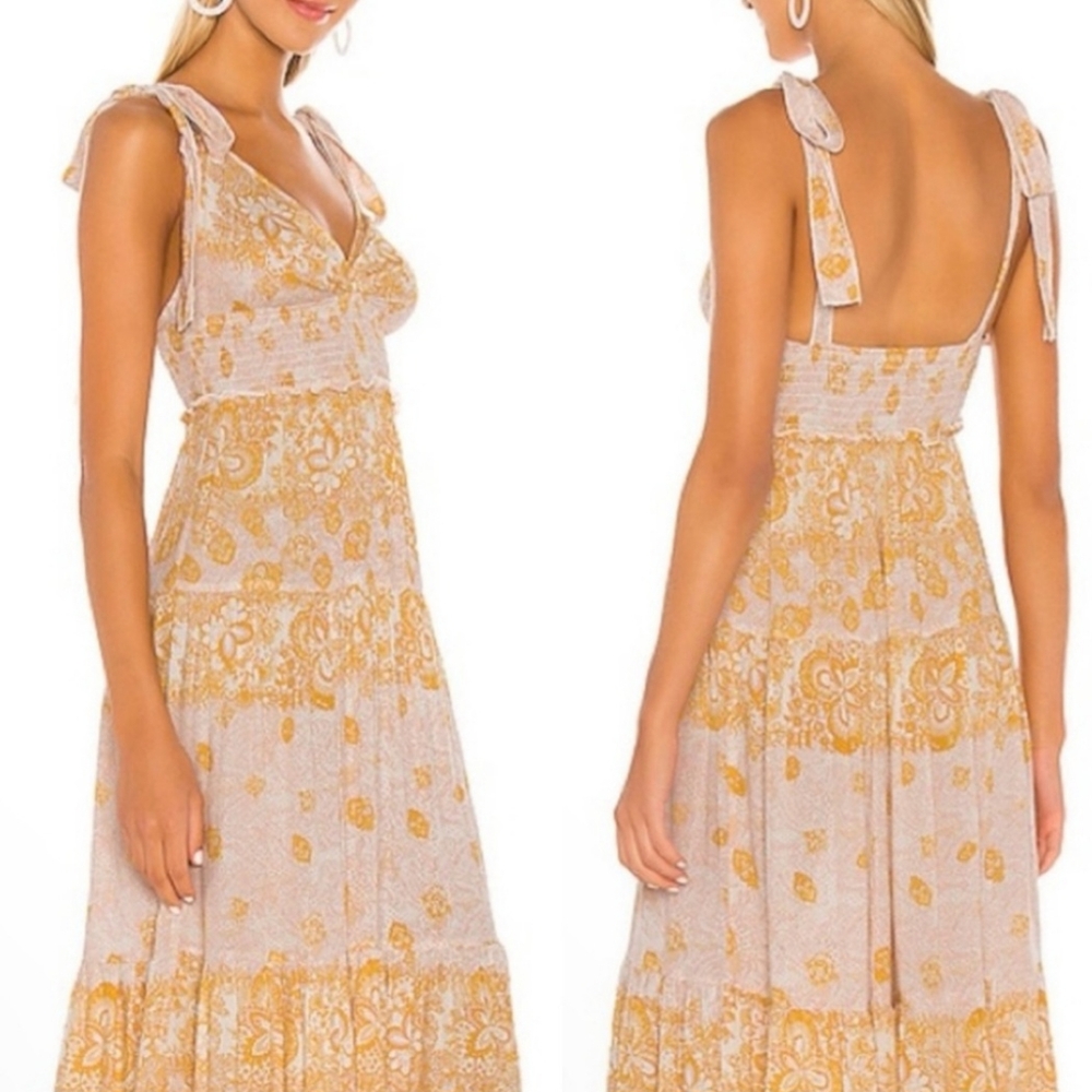 Free People Intimately Lets Smock About It Maxi Dress Boho Lagenlook